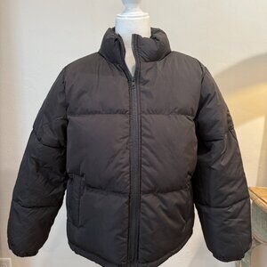 Forever 21 Black Long Sleeves Full Zip Quilted Puffer Jacket